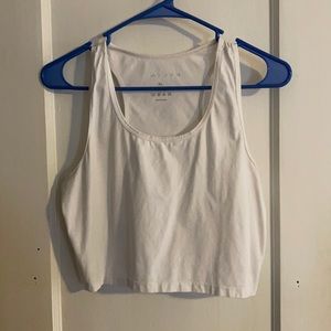 nvgtn white tank cropped top